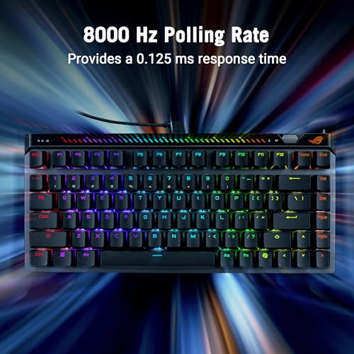 Image of ASUS ROG Falchion Ace 75 HE Wired Analog /Hall Effect Gaming Keyboard - 75% TKL, USB, Hot Swappable HFX V2 Magnetic Switch, Rapid Trigger, 8KHz Polling, ABS Keycap, Carry Case, Web-based Config - Black
