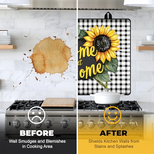 Image of Stove Top Cover for Electric Stove,Glass Stove Top Cover, Heat Resistant Glass Cooktop Cover, Stovetop Protector, Kitchen Decor, Dish Drying Mats Cover for Ceramic Washer Top 28.5x20.5 inch