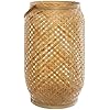 Atmosphera - Set De 2 Lanternes En Bambou Et Verre, Style Cosy Scandi - Petites Et Moyennes Avec Anses