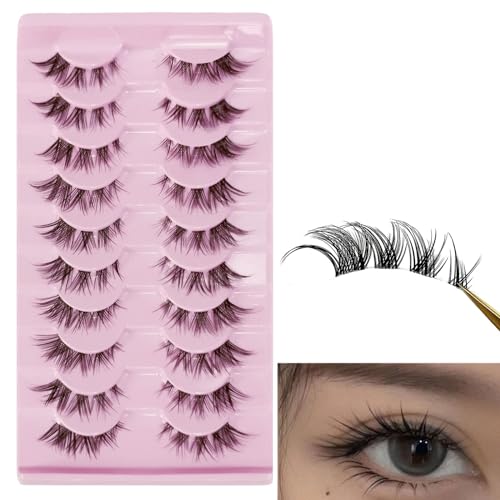 Parriparri Ciglia Finte Naturali 7 Paia Soffici Ciglia Finte Occhio Di Gatto Banda Trasparente Wispy Cat Eye Lashes Natural Fake Lashes Cateye - Foto 3