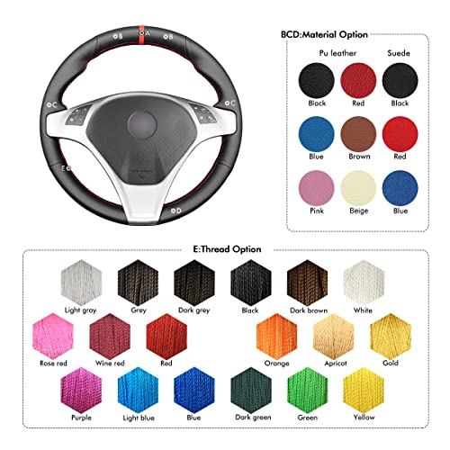 MEWANT Handstitch DIY Black Faux Leather Steering Wheel Cover For Alfa Romeo Giulietta 2010-2014/MiTo 2008-2015, AMZ3-CAR20660902-DE - Image 6