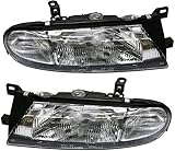 Garage-Pro Driver and Passenger Side Headlight for Nissan Altima 1993-1997 Halogen With bulb(s) Replaces# B60601E411 B60101E411