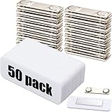 50 Sets Name Tags Magnetic Blank Name Badge Holders Kit Acrylic 1 x 3 Inch DIY Name Badges Name Tag