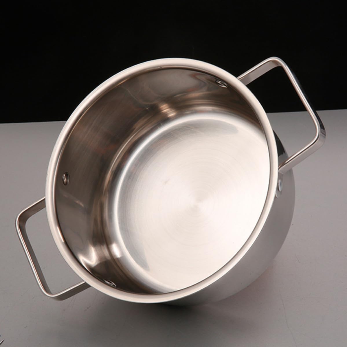 Luxshiny Pentola per Zuppa in Acciaio Inox Argento, 1 Pezzo
