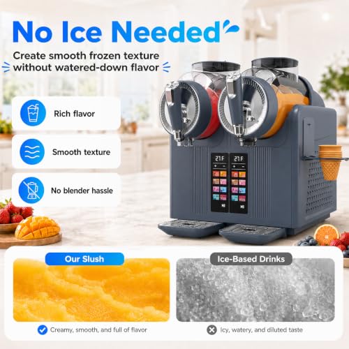 Image of SYINTAO Dual Tank Slushie Machine for home,135oz Soft Serve Ice Cream Maker