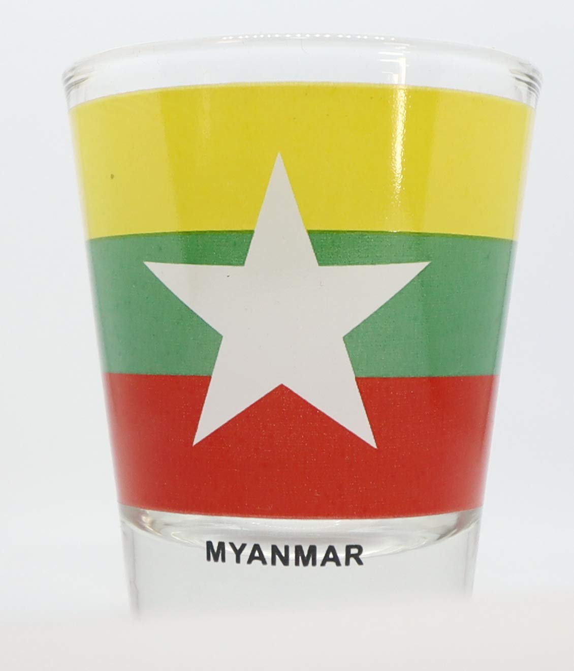 World By ShotglassMyanmar (Burma) Flag Shot Glass