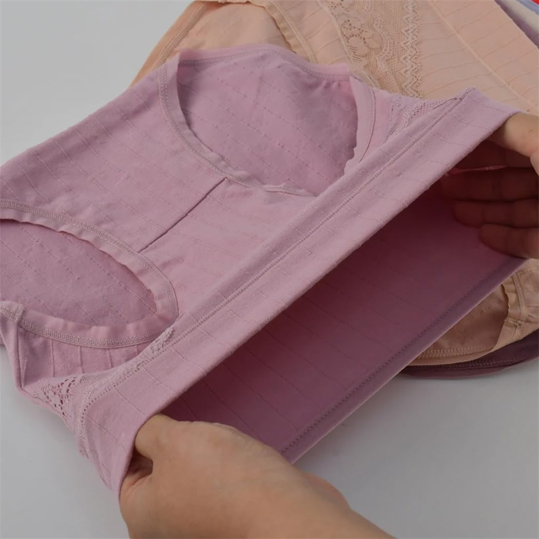 Mutandine da donna in cotone a vita alta a triangolo con decorazione in pizzo traspirante elasticizzato