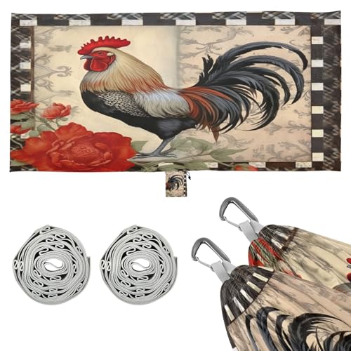 Haskirky Vintage Rooster Camping Hammock, Single Portable Hammocks with Tree Straps & Attached Carry Bag, 330Lbs Capacity Perfect for Outside Indoor Hiking Beach Backpack Travel