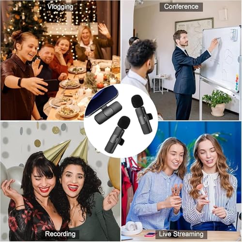 Image of Gentail K9 Dual Wireless Lavalier Microphone for Smartphone | Noise Cancellation Clip Mic with Receiver for Interviews, Vlogging, YouTube, Reels & Live Streaming (K9)