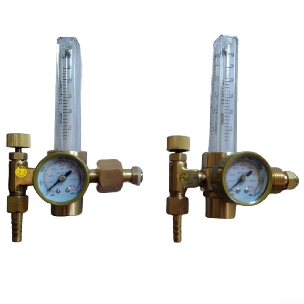 Regolatore interamente in rame 0-4000 PSI misuratore di portata del gas con ingresso CGA-580 per saldatrice TIG e MIG riduttore di pressione in ottone (esterno G5/8)