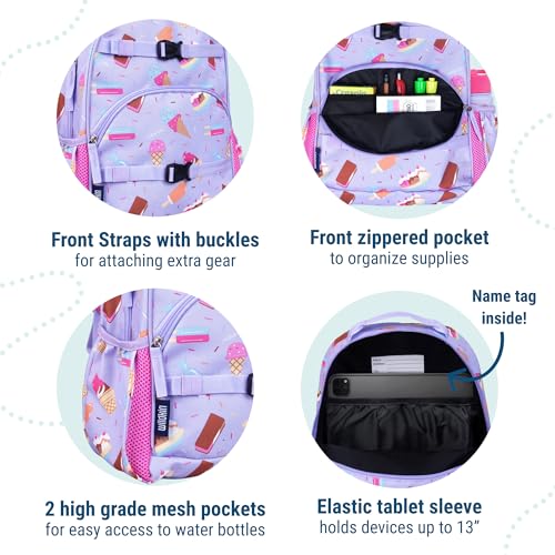 Image of Wildkin Kids Backpack for Boys & Girls, ECO rPET Recycled Lightweight 15 inch Bookbag with Padded Straps - Ideal for Preschool, Kindergarten, School & Travel, Ages 4-6 - Sweet Dreams