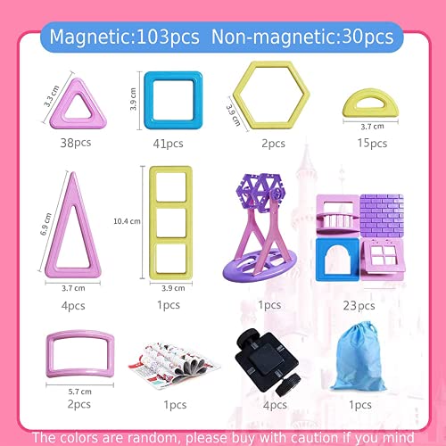 Asok Magnetic Blocks Magnetic Tiles 133Pcs 3D Castle Educational Learning And Development Toys For 3 4 5 6 7 8 9 Years Old Boys Girls Kids 133Pcs #TOP5