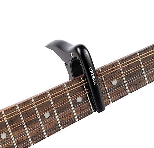 Ortega Guitars Capo Instrument Accessory - Flat - for Ukulele Banjo, Mandolin - Aluminum Alloy, Black (OCAPOUKE-SBK) - Image 4