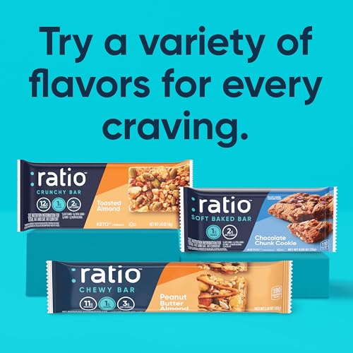 :Ratio Ratio Chewy Protein Bar, Peanut Butter Almond, 11G Protein, Keto Friendly thumb #5