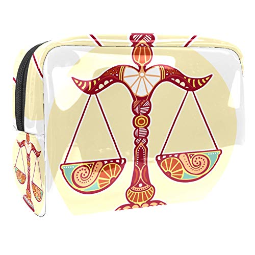 Preisvergleich Produktbild Kosmetiktasche Tragbare Sternbild Waage Kulturbeutel tragbar Toiletry Organizer Geldbörse Handtasche Frauen und Männer 18.5x7.5x13cm