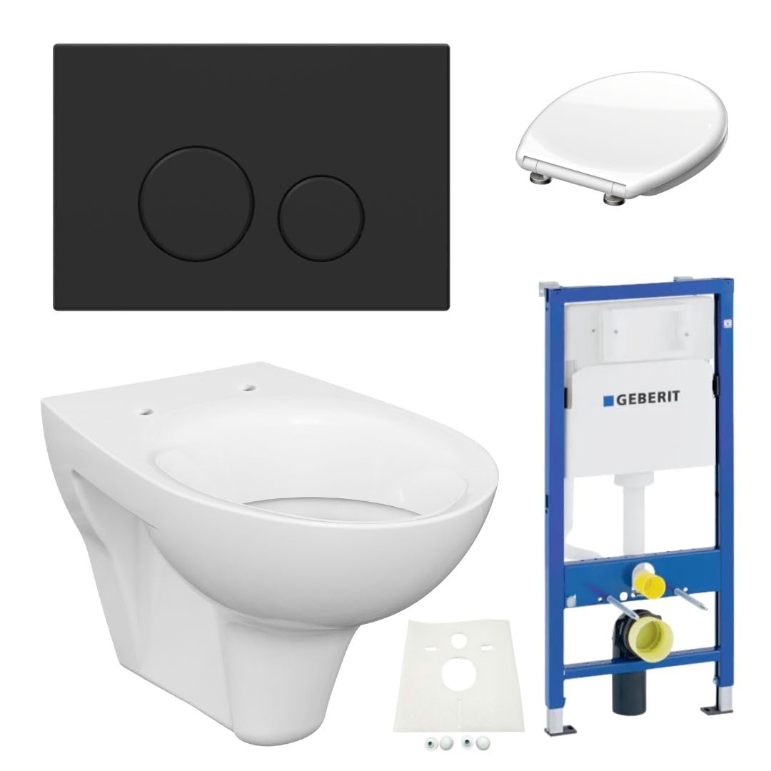 Duofix Spülkasten Drückerplatte schwarz matt Comfort Design WC Komplettset