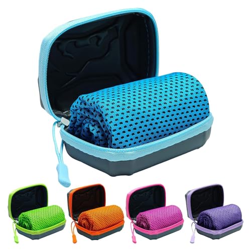 5 Pack Kühltuch Mit Aufbewahrungsbox 30x80 Cm Kühlendes Handtuch Kühltücher Für Den Nacken Cooling Towel Schnelltrocknende Kühlhandtuch Für Sommer Sport Fitnessstudio Gym Golf