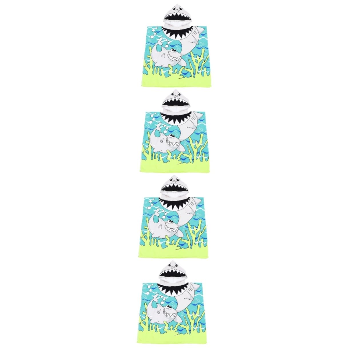 VICASKY 4stücke Hooded Junge Mädchen Bademantel Saugfähiges Badetuch Mit Cartoon-Muster Für Mädchen Nach Dem Baden Oder Schwimmen Schützt Vor Kälte Weiches Mikrofaser-Material