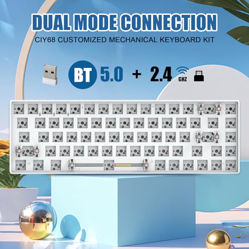 Teclado Mecánico CIY68 65% Inalámbrico Bluetooth 2.4G miniatura 2