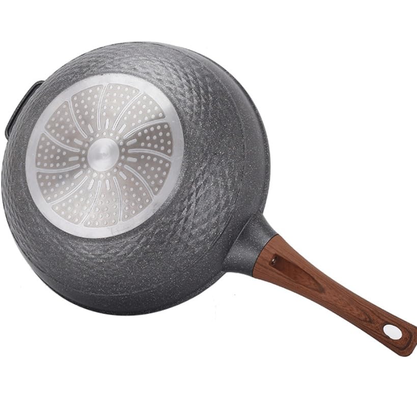 Wok para casa con base plana antiadherente 32 cm miniatura 3