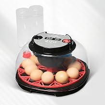 Egg Incubator with Humidity Display, Automatic 12 Pcs Egg Candler, Flip, Humidification, and Temperature Control, Automatic Egg Turner, for Hatching Chickens, Duck and Other Bird Eggs Incubation