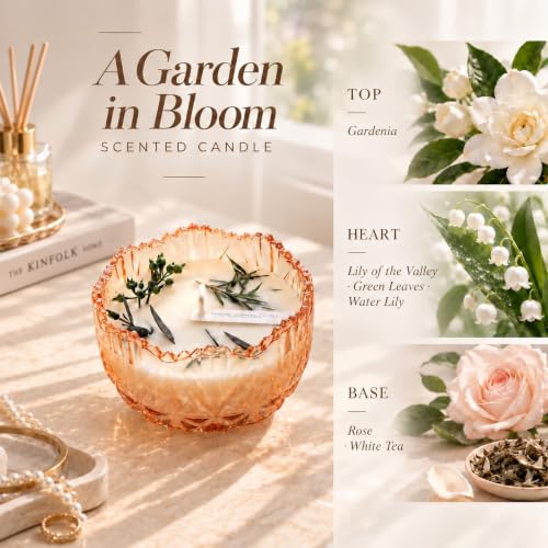 Gardenia Scented Candle Soy Jar Candles in Crystal Glass Gift for Women - image 3