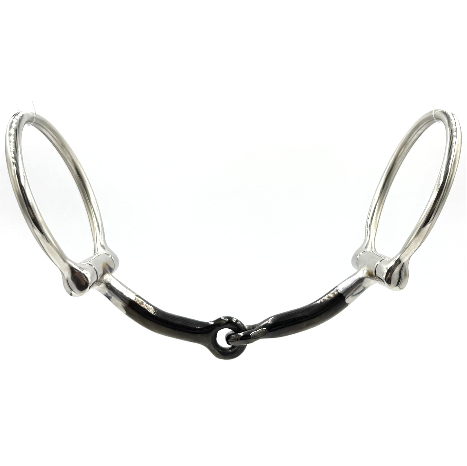 ES0258 JW Gebiss Westerngebiss D-Ring D-Trense Einfach Gebrochen mit Sweet Iron Süßeisen aus Edelstahl Gebissstärke 10 mm (13.5 cm)