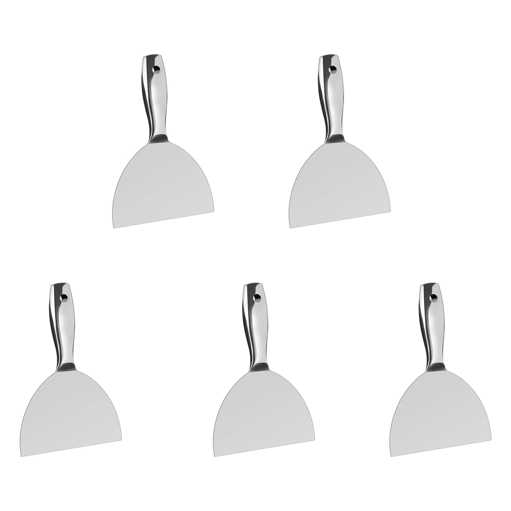 5X Coltello per Mastice da 6 Pollici, Strumento Raschietto nel Acciaio Inossidabile Lucidato di Alta Qualità nel un Unico Pezzo per La Finitura del Muro un Secco