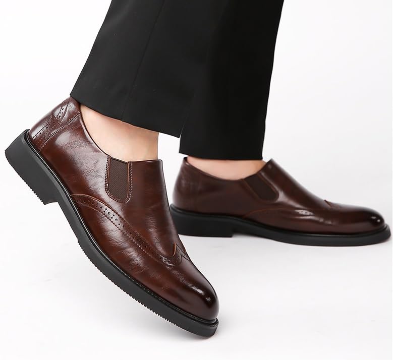 Men's Dress Shoes Mens Pointed Toe Comfort Formal Oxford Shoes Fashion Classic Lace Up Low Top Leather Dress Shoes for Men2