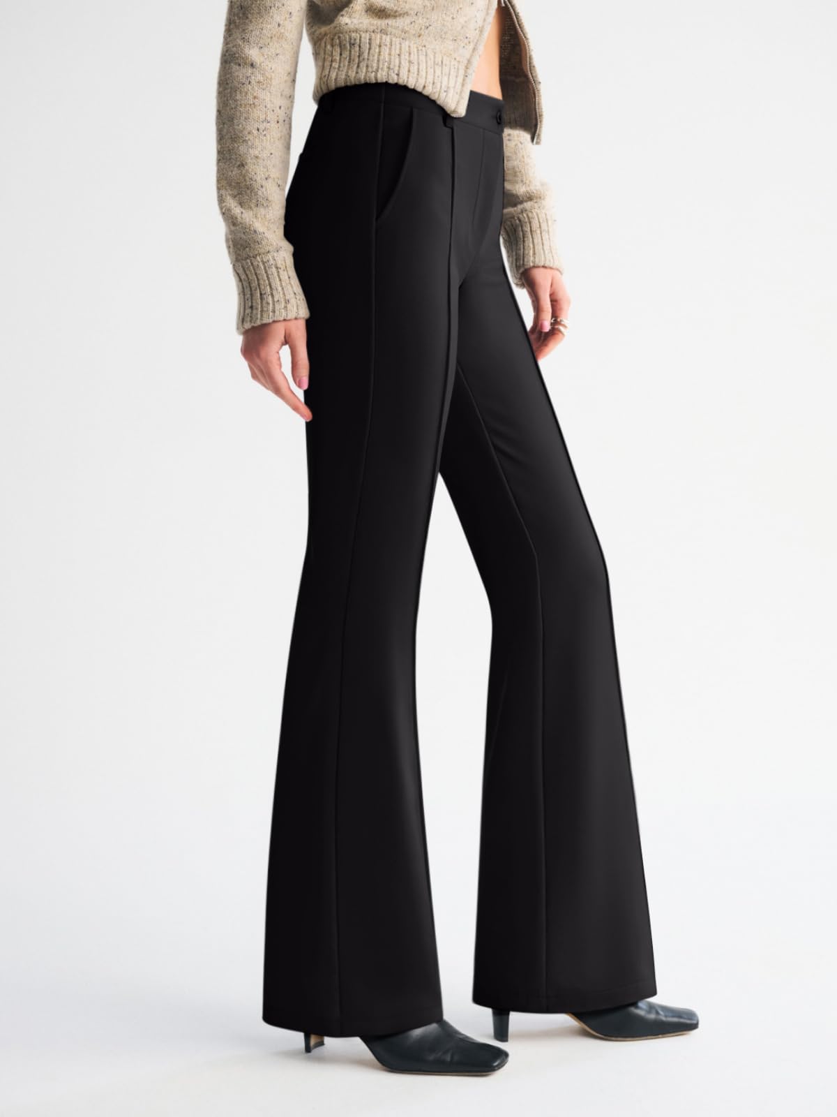 NIMIN Womens Dress Pants High Waisted Business Casual Flare Pants Work Trousers 2025 Fashion Outfits with Pockets