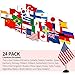 ANLEY 24 Countries Deluxe Desk Flags Set - 8 x 5 Inches Miniature American US Desktop Flag with 13