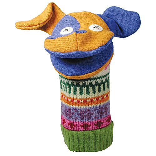 Image of Cate and Levi 12 inch Handmade Dog Hand Puppet (Premium Reclaimed Wool), Colors Will Vary