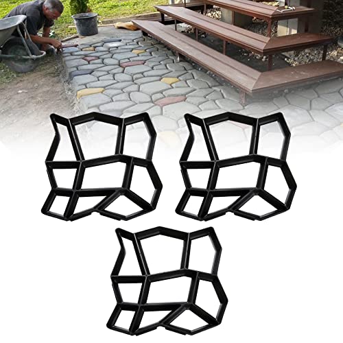 Cecaylie Lot de 3 moules à pavés D.I.Y - 43 x 43 x 4 cm - Pour béton, trottoir, pavés, dalles de terrasse