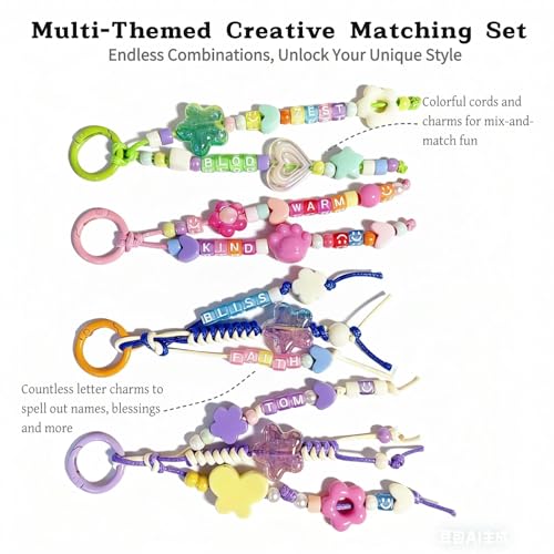 Image of Kupor 480PCS DIY Keychain Making Kit, Vibrant Beads with Storage Box, Versatile Bag Charm Supplies, Multi-Use Bead Kit for Keychains /Bag Charms /Lip Gloss Chains, Beginner-Friendly for Women & Crafters