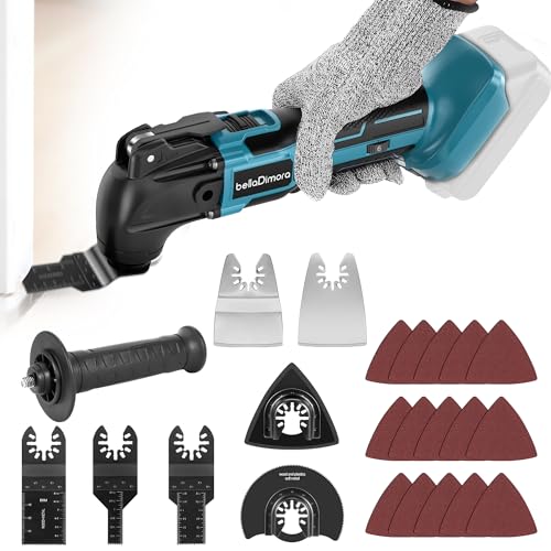 bellaDimora Cordless Oscillating Multi-Tool Compatible with Makita 18V Battery, Brushless Motor, 6...