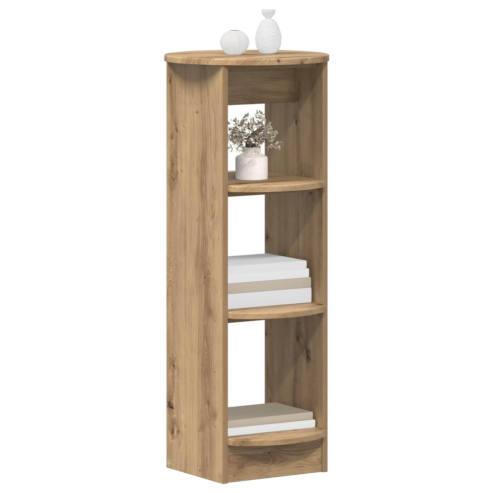 Armario lateral de roble Artisan, 40 x 40 x 100 cm, moderno mueble de baño de madera | Armario auxiliar delgado con 3 estantes para salón, pasillo, comedor