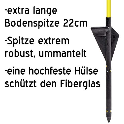 VOSS.farming 40 pz. Pali in Fibra di Vetro, Lunghezza 155 cm, a Punta Singola Lunga, ovali, per recinzioni elettriche