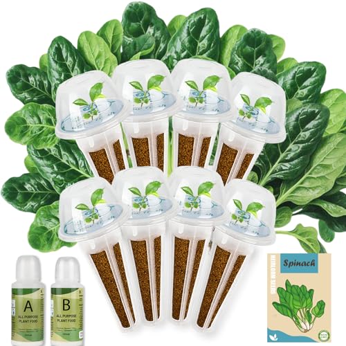 Herblink 8-Pod Spinach Seed Pod Kit for Aerogarden, Includes Spinach Seeds - Universal Hydroponic Pods Indoor Gardening Supplies (8-Pod)