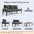 Aoxun Aluminum Patio Furniture Set 7 Seats, Oversized Outdoor Sectional with Washable Thick Cushions, Coffee Table and Waterproof Cover, Patio Conversation Sets for Porch, Balcony, Deck