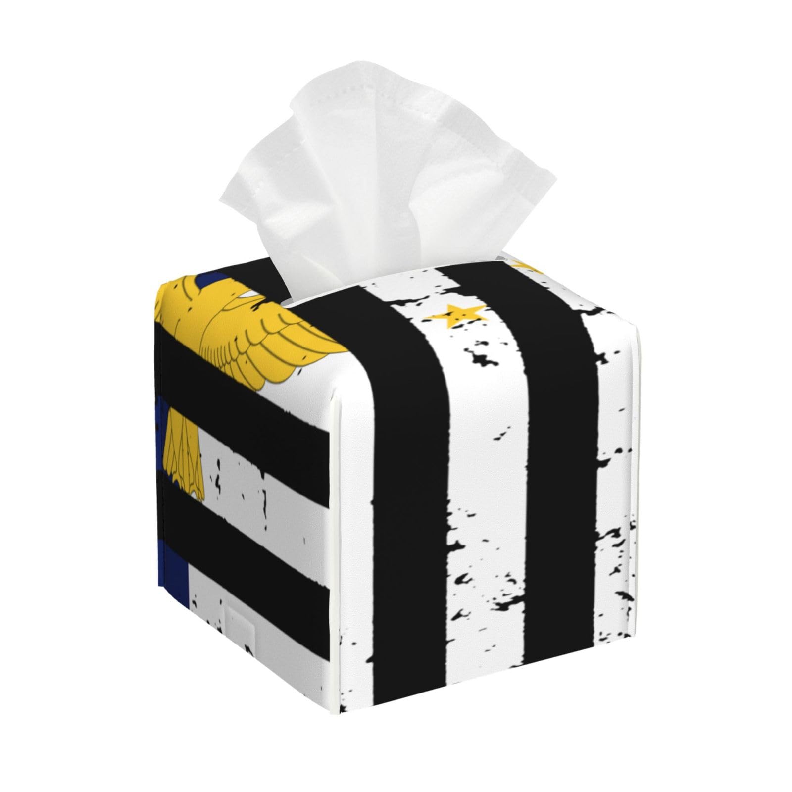 American Azores Flag Square Tissue Box Cover with Modern and Stylish Bottom Tissue Box Storage Space