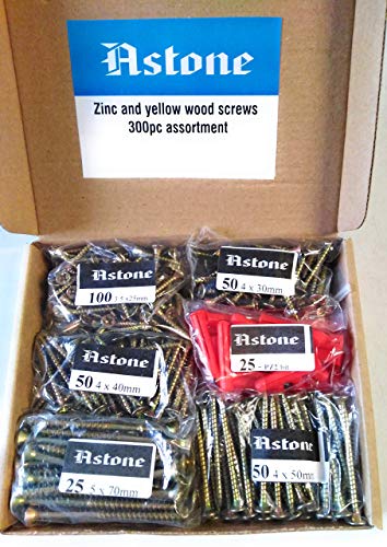 Astone Wood Screw assortment (300pc: 5 x 70mm, 4 x...