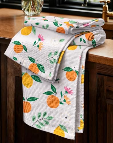 Miss Adola 2pcs Waffle Kitchen Towels - 16x26 Inch...