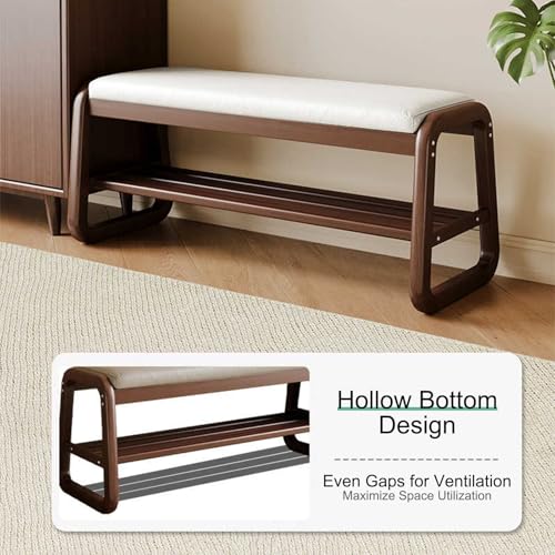 Banc d'assise rembourrée et porte-chaussures compact pour petit espace