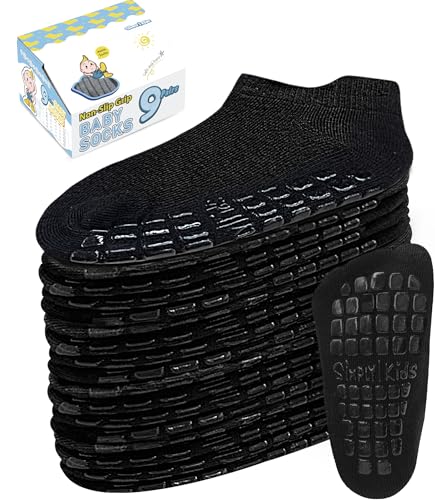 Image of Simply Kids Baby Non-Slip Ankle Socks – Superior Grip, Soft Cotton, for Active Toddler Girls & Boys (Ages 0-7)
