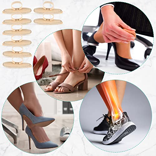 Image of Woanger 8 Pcs Hammer Toe Crest Cushion Soft Straightener Buttress Pads Splint Reduces Pressure from Calluses and Hammer Toes, Medium, Right, Left(Single Hole,Beige) (Pack of 3)