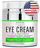 Best Eye Cream For Dark Circles and Puffiness - with Hyaluronic Acid - Vitamin C + E - Anti Aging Complex to Reduce Eye Bags - Wrinkles - Fine Lines - Made in USA - for Men & Women - 1.7 OZ