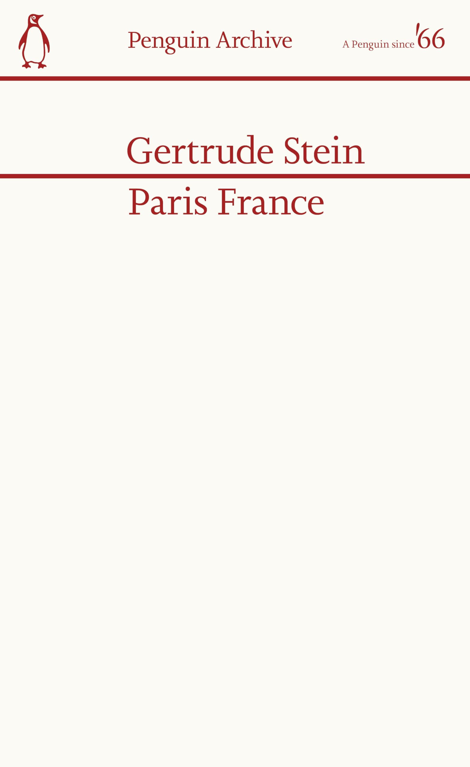 Paris France: Gertrude Stein (Penguin Archive)