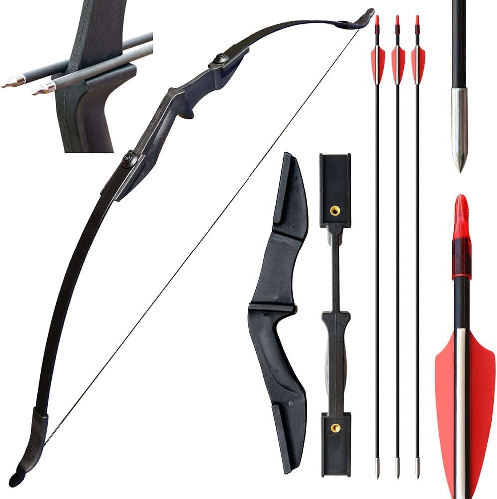 53" Bow and Arrow Set for Adults, Archery Takedown Recurve Bow Long Bow Hunting Set for Adult/Youth/Teens Beginners, Left & Right Handed Draw Weight 30 40 lbs 30lbs