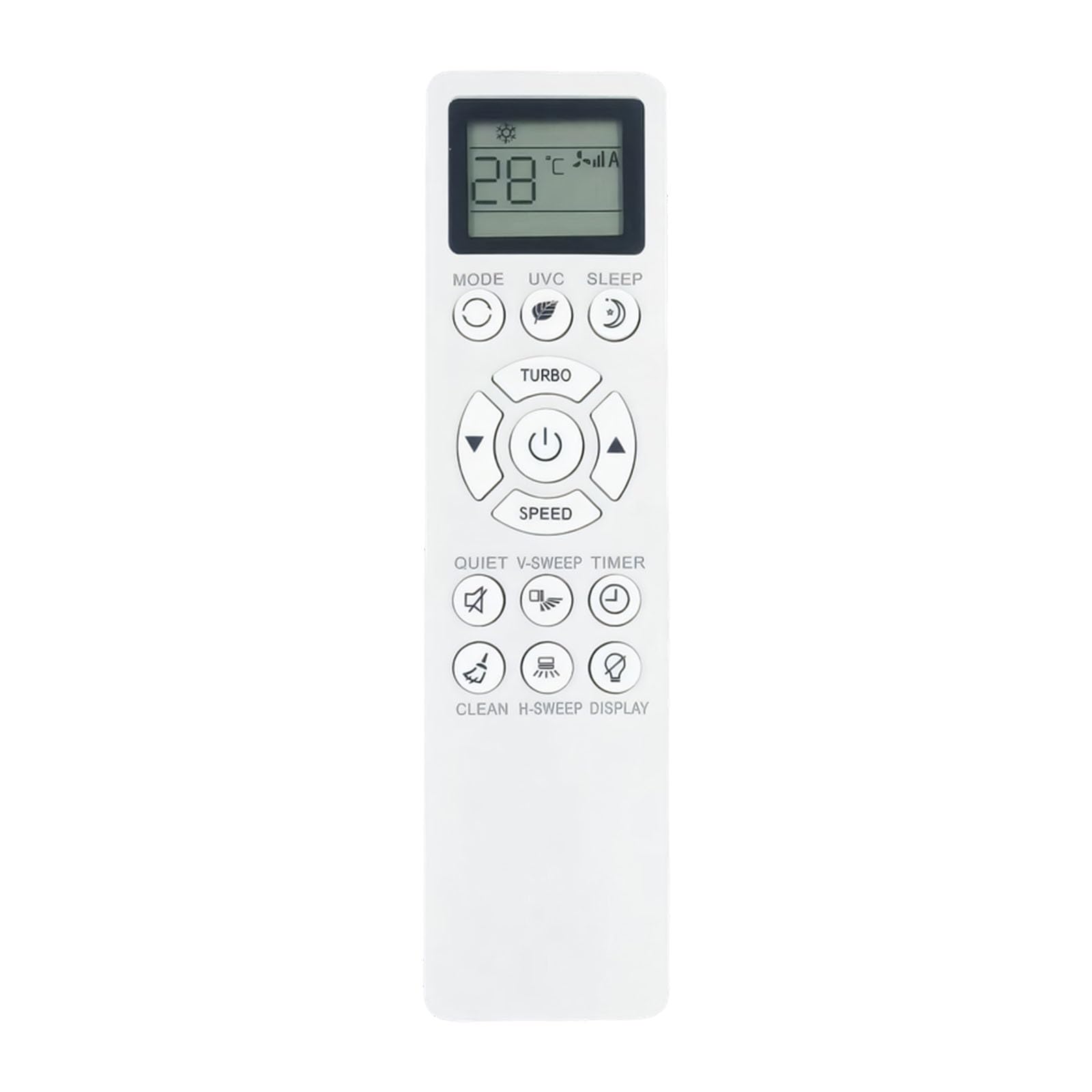 fexxkg Remote Control for KKG23A-C1 Series Air Conditioners With LCD Display and ABS Housing
