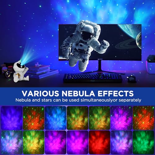 Projecteur d'astronaute, le cadeau idéal avec 7 modes nébuleux - 4